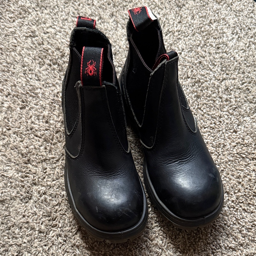 Redback Black Leather Boots